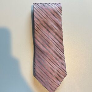 Calvin Klein Pink and Gray Striped Tie